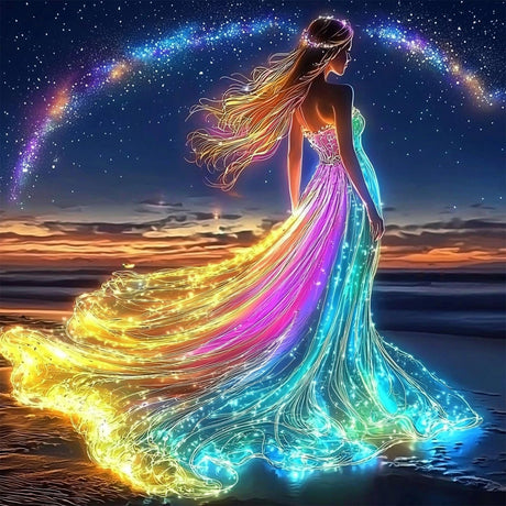 MOGTAA Rainbow Fairy Diamond Art Kits for Adults, Starry Sky Diamond Painting Kits for Beginners, DIY 5D Diamond Dots Kits Gem Painting for Home Wall Art Decor 12x12 inch MOGTAA