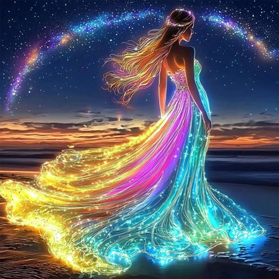 MOGTAA Rainbow Fairy Diamond Art Kits for Adults, Starry Sky Diamond Painting Kits for Beginners, DIY 5D Diamond Dots Kits Gem Painting for Home Wall Art Decor 12x12 inch