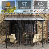 Aoxun 10’x 10’ Gazebo, Wall Mounted Gazebos Pergola, Outdoor Patio, Gazebo Awnings with Sloped Roof, for Backyard, Porch, Deck Aoxun