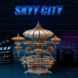 RUIFAM 3D Wooden Puzzles for Adults, SkyCity Music Box Model Kit, 600+ Pcs Cityscape Design, Challenging Mechanical DIY Craft, STEM Toy and Unique Gift for All Occasions RUIFAM