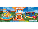 BANZAI Inflatable 13' Water Slide Park Plus 12' Bounce House 2 for 1 Value Pack w Free Air Blower- Inflates in Under 2min- Heavy Duty Kids Adventure Park Pool with Sprinkler 12’x9 XL Bouncy Castle BANZAI