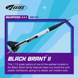 Estes 7243 Black Brant II Rocket-Building Kit, Advanced Dual-Body Flying-Rocket-Model Kit for Ages 10+ Estes