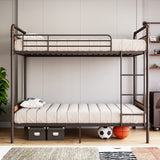 IDEALHOUSE Metal Bunk Bed Twin Over Twin, Twin Bunk Beds, Heavy Duty Twin Size Metal Bunk Bed with High Guardrail & Ladders, Convertible Bunk Beds for Kids Adults, No Box Spring Needed IDEALHOUSE