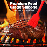 Craebuer Silicone Basting Pastry Brush, 5 Pack Heat Resistant Cooking Brush for Oil Butter Sauce, Food Brush for BBQ Grill Barbeque Kitchen Baking Cooking Craebuer