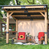 Meetleisure Cedar Wood Gazebo 10' x 12' - Patio Wood Gazebo with Cedar Frame and Metal Steel Roof Panels, Hardtop Gazebo for Patio Lawn Deck and Backyard MeetLeisure