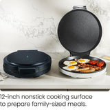Chefman Everything Maker & Pizza Oven – 1440W Countertop Electric Pizza Maker with 12” Nonstick Cooking Plates, Make Pizza, Quesadillas, Omelettes and More, with Indicator Lights and Vertical Storage Chefman