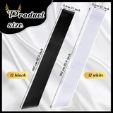 24 Pieces Satin Sash Blank Sashes Pageant Sash Blank Sashes Plain Sashes DIY Plain Sashes Satin Sashes for Wedding Party Decoration Personalized Pageant Your Text Here (Black, White) Waydress