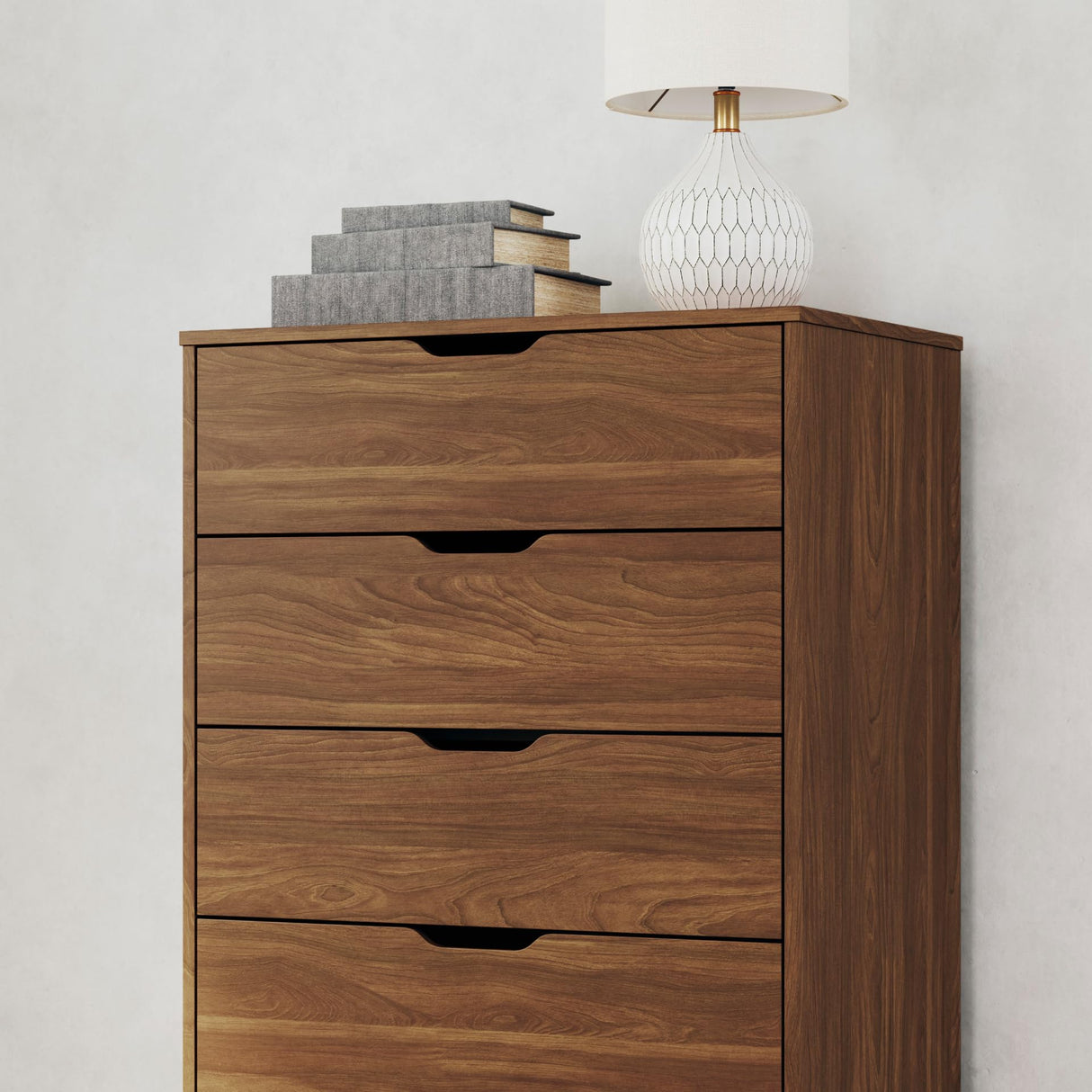 Signature Design by Ashley Fordmont Mid-Century Modern 5 Drawer Chest with Safety Stop for Bedroom, Dark Brown Signature Design by Ashley