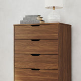 Signature Design by Ashley Fordmont Mid-Century Modern 5 Drawer Chest with Safety Stop for Bedroom, Dark Brown Signature Design by Ashley