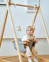 Avenlur Spruce Baby and Toddler Foldable Swing Set with Stand - Premium Montessori, Waldorf Style Self-Standing Indoor Swingset for Children 6m to 3 Yrs - Perfect for Home, Child Day Care, & Preschool Avenlur