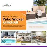 Patiorama 2-Piece Patio Furniture Sofa Set, Outdoor Sectional Sofa, All-Weather Brown PE Wicker Rattan Conversation Set, Outdoor Loveseat, Patio Seating for Balcony Garden Pool (Beige Cushion) Patiorama