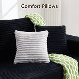 Opiesit 108" Boneless Couches for Living Room, Modular Sectional Sofa with Oversized Chaise, L-Shape Cloud Couch with Deep Seat, High-Density Memory Foam, No Assembly Required, Plush Corduroy Black Opiesit