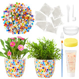 Tioncy 2 Set DIY Vase Mosaic Kit for Adults Gift, DIY Arts and Craft Kits with Vase Flower Mosaic Accessories Art Kit for Room Decor Craft Lovers Handmade, Home Decor Gifts(Rainbow) Tioncy
