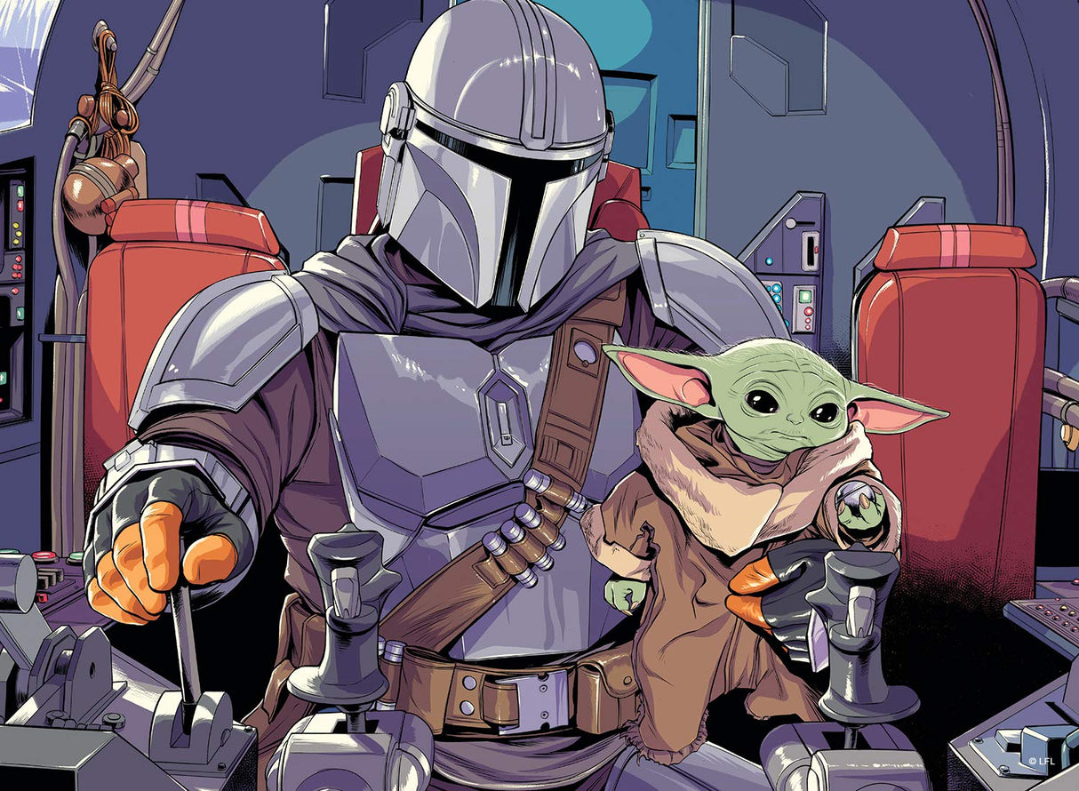 Buffalo Games - Star Wars - The Mandalorian and The Child - 100 Piece Jigsaw Puzzle for Families -Challenging Puzzle Perfect for Game Nights - Finished Size is 15.00 x 11.00 Buffalo Games