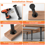 Adjustable Metal Furniture Legs 4-7.87 inch for Sofa, Bed, Chair and Cabinet Support Wlrrcwdttc