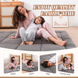 WhatsBedding Japanese Floor Mattress Futon Mattress 3" Grey Tatami Mat Shredded Memory Foam Filled Sleeping Pad, Foldable & Portable Roll Up Lounger Camping Bed for Kids and Adult,Twin Size 39"x 80" WhatsBedding