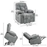 YITAHOME Power Lift Recliner Chair for Elderly with Vibration Massage and Lumbar Heating, Electric Lift Recliner Single Sofa with Side Pocket, Two Cup Holders and USB Charge Port for Living Room,Gray YITAHOME