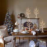 Vanthylit Christmas Tree Decorations, White Birch Tree with LED Lights- Set of 4, Warm White Small Tree Lights Battery Powered/USB, Timer Lighted Tree for Home Wedding Indoor Outdoor Decor (2 FT) Vanthylit