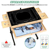 Large Puzzle Table with Drawer for 300-1500 Piece Jigsaw Puzzles – Adjustable Height & Angle, Wooden Puzzle Board with Felt PP Cover, Storage Shelf, Metal Stand, Wheels for Adults & Enthusiasts CEDARDVD