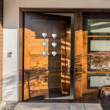 Moxweyeni 2 Pieces Metal Heart Wall Decor Galvanized Heart Hanging Sign Valentine Rustic Wall Hanging Art Crafts for Home Indoor Outdoor(Silver) Moxweyeni