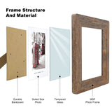 8x10 Picture Frames Set, Set of 4 Wooden Picture Frames Real Tempered Glass and Composite Wooden Rustic Rounded Corners Photo Display for Tabletop Wall Mount (Brown) SEEDLING PHOTO FRAME