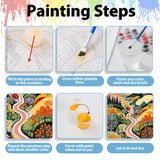 6 Pack Paint by Numbers Kit for Adults, Mountain Paint by Number for Adults Beginners, Paint by Numbers kit Mountain for Gift Home Wall Decor 12‘’W x 16''L hkejoi