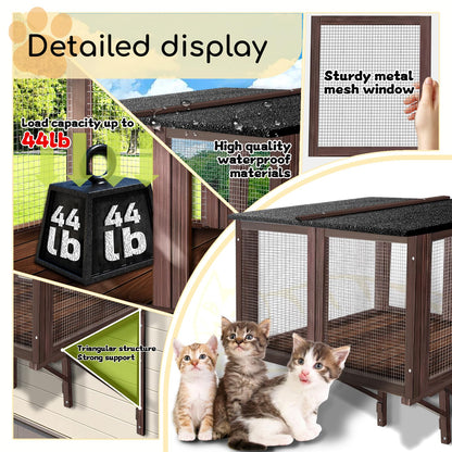 Cat Catio Window Catio for Indoor Cats Expandable Cat Window Perch with Outdoor View Window Box for Multiple Cats for Viewing,Sunbathing,Relaxing,Playing,Lounging, Sleeping,Enjoying Scenery