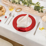 SHACOS 100Pcs Round Red Placemats, 13" Paper Place Mats Disposable for Dining Table, Charger Plates Table Mat for Christmas Dinner Party Wedding Birthday Banquet Table Setting Decor SHACOS