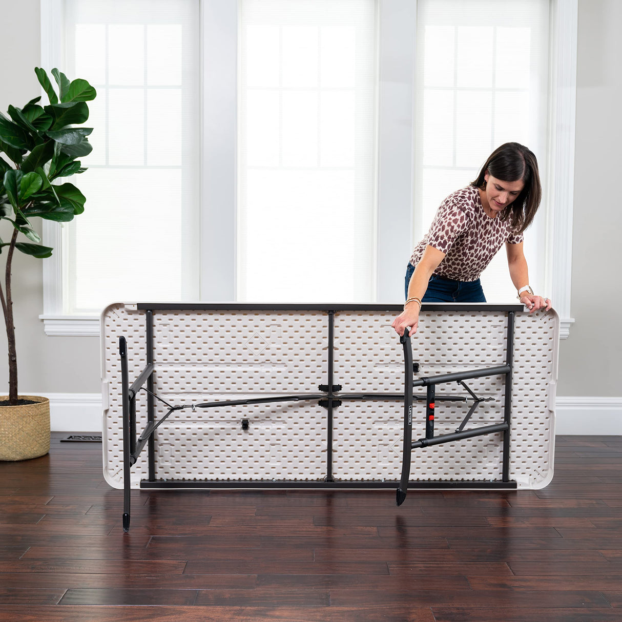 Lifetime 6-Foot Adjustable Height Nesting Table, Commercial, Almond Lifetime