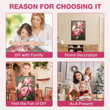 MEIYUDA Flowers Diamond Painting Kits for Adults, 5D Peony Diamond Art Kits for Adult Beginners, Flowers DIY Full Diamond Art Painting Kit for Home Wall Decor Gift 12x16inch MEIYUDA