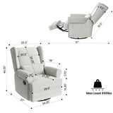 RoyalCraft Swivel Recliner Chair with Extra Large Footrest, Comfy Upholstered Glider Rocking Chair for Living Room, Bedroom and Office, Off White RoyalCraft