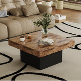 LIVEHOM Square Coffee Table, Wooden Engineered Wood Look Center Tables with Thick Base, Center Accent Table for Living Room LIVEHOM