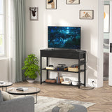 Ecopriso 47'' Entryway Table with Outlets and USB Ports, Console Table with 3 Drawers, Sofa Table Narrow Long with Storage Shelves for Living Room, Couch, Hallway, Foyer, Kitchen Counter, Black Ecoprsio