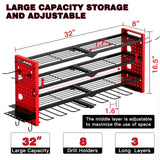 NattyDot Power Tool Organizer Wall Mount,Cordless Drill Organizer,4 Layers Large Capacity Tool Rack with 8 Drill Holders (RED) NattyDot