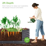 Best Choice Products 8x2x2ft Metal Raised Garden Bed, Oval Outdoor Deep Root Planter Box for Vegetables, Herbs w/ 4 Support Bars, 215 Gal Capacity - Charcoal Best Choice Products