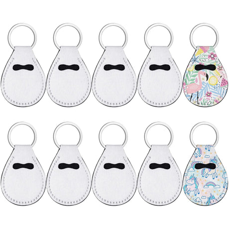 Valyria 10 Pcs Sublimation Blanks Coin Holder Keychain Keyring Universal AA Medallion Keychains for Women (White) Valyria