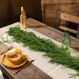 Hananona 2 Pcs Artificial Norfolk Pine Garlands, Real Touch Winter Pine Garland, Green Artificial Greenery Garland for Table, Mantle, Wall, Indoor, Outdoor Christmas Decorations (2, 6 FT) Hananona