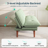 LINSY HOME Futon Sofa Bed, 70" Futon Couch with Adjustable Backrest and Armrest, Comfy Loveseat Convertible Folding Sleeper Sofa Couches for Small Spaces Living Rooms Apartment Office LINSY HOME