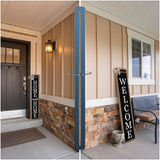 Outdoor Welcome Sign for Front Porch Standing Large 2 Sided 45"X9" Wooden Frame Tall Vertical Leaner Long Home Sweet Home Front Door Sign for Rustic Outside Farmhouse Modern Decor (Wood Black) Surfapans