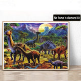 Kaliosy 5D Diamond Art Kits for Adults by Number Kits The Dinosaur Family, Diamond Painting Arts DIY DiamondingCraft Home Decor 30x40 cm (12x16 inch) LZ-795 (x14561) Kaliosy