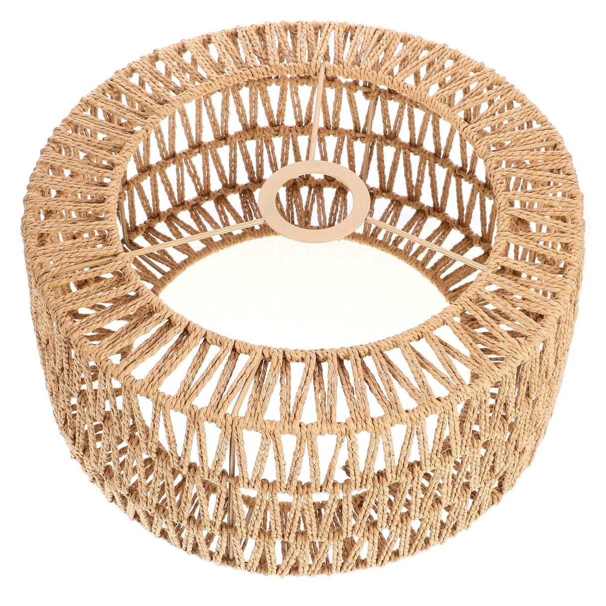 BESTOYARD Rattan Lamp Shade E27 Wicker Woven Pendant Lampshade Chandelier Light Cover Wall Lamp Bulb Cage Guard Rustic Hanging Light Fixture Spider Fitter 30x15cm BESTOYARD