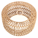 BESTOYARD Rattan Lamp Shade E27 Wicker Woven Pendant Lampshade Chandelier Light Cover Wall Lamp Bulb Cage Guard Rustic Hanging Light Fixture Spider Fitter 30x15cm BESTOYARD
