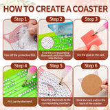 handlish 6 Pieces of Cute cat Diamond Art Coaster with Stand, Adult and Child Diamond Painting Art Set, DIY Diamond Art for Beginners, Family Craft Items (CAT) handlish