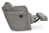 Signature Design by Ashley Tie-Breaker Casual Manual Press-Back Swivel Glider Rocker Recliner with 2 Bolster Pillows and Hidden Storage, Light Gray Signature Design by Ashley