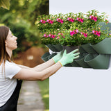 Worth Garden Upgraded 6 Sets (18 Pockets) Self Watering Stackable Vertical Planters - Wall Mounted Plastic Plant Grow Pots for Strawberries Flowers Herbs - Indoor Outdoor Green Wall Decoration (Green) Worth