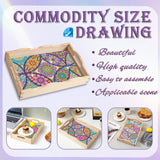 EWJRNSF Diamond Art Kits for Adults Wooden Serving Trays with Handles, 5D Diamond Painting Big Gem Arts and Craft Gifts Trays Decor Gift Home Decor 7.8x11.8 Inches Mandala A EWJRNSF
