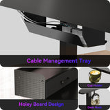 WALKINGDESK 63 Inches Height Adjustable L Shaped Standing Desk with 3 Drawers and Monitor Shelf, Electric Corner Comupter Desk, Sit Stand up Home Office Desk, Ergonomic Gaming Desk, Black WALKINGDESK