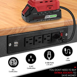 OLBRUS 48 "Adjustable Workbench with Power Outlet, Heavy Duty 2000 LBS Load Capacity Hardwood Workbench Suitable for Workshop, Office, Garage, Home OLBRUS