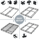 SHLAND King Box Spring, 5 Inch Box Springs King Size Basics Bed Base, Mattress Foundation, Black Heavy Duty Metal Structure with Cover, No Noise, Easy Assembly SHLAND