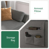 HONBAY Reversible Sectional Sofa L-Shape Sofa Convertible Couch 4-Seater Sofas Sectional for Apartment Dark Grey HONBAY